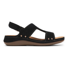 CLARKS WOMEN'S CECILY SUN-BLACK NUBUCK | BEND SHOE CO