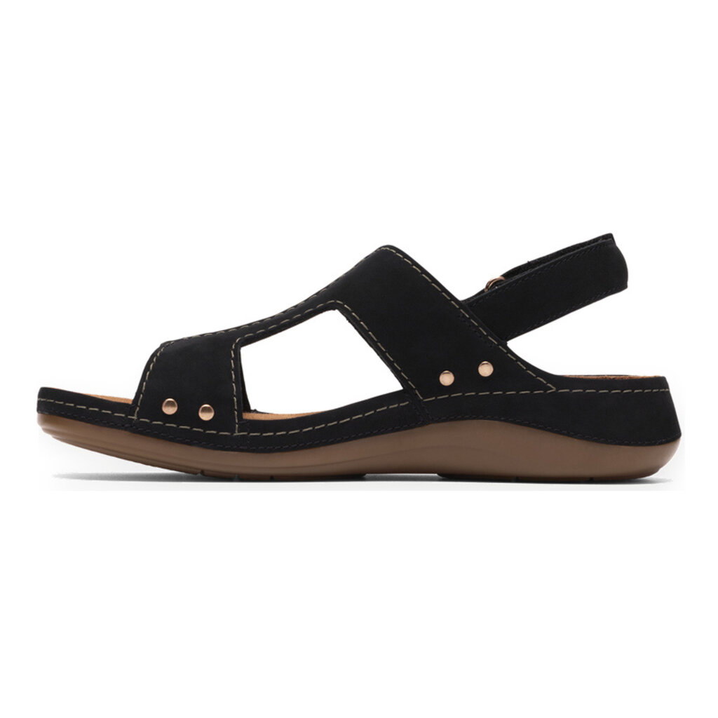CLARKS WOMEN'S CECILY SUN-BLACK NUBUCK | BEND SHOE CO