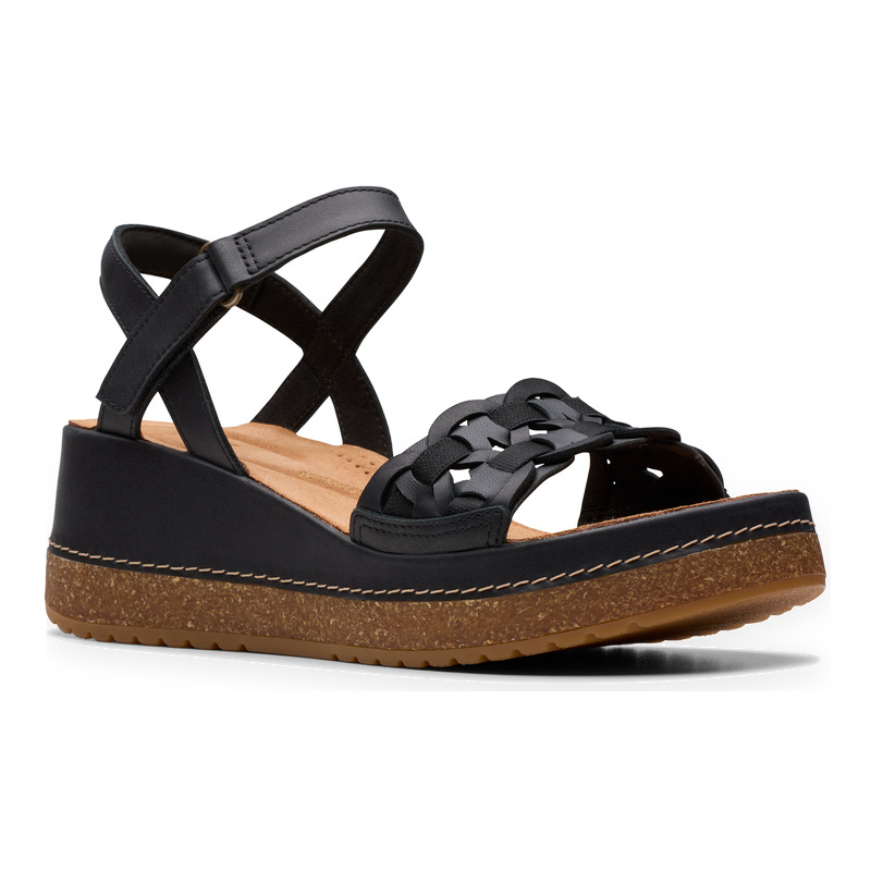 CLARKS WOMEN'S KASSANDA BAR  LEATHER-BLACK