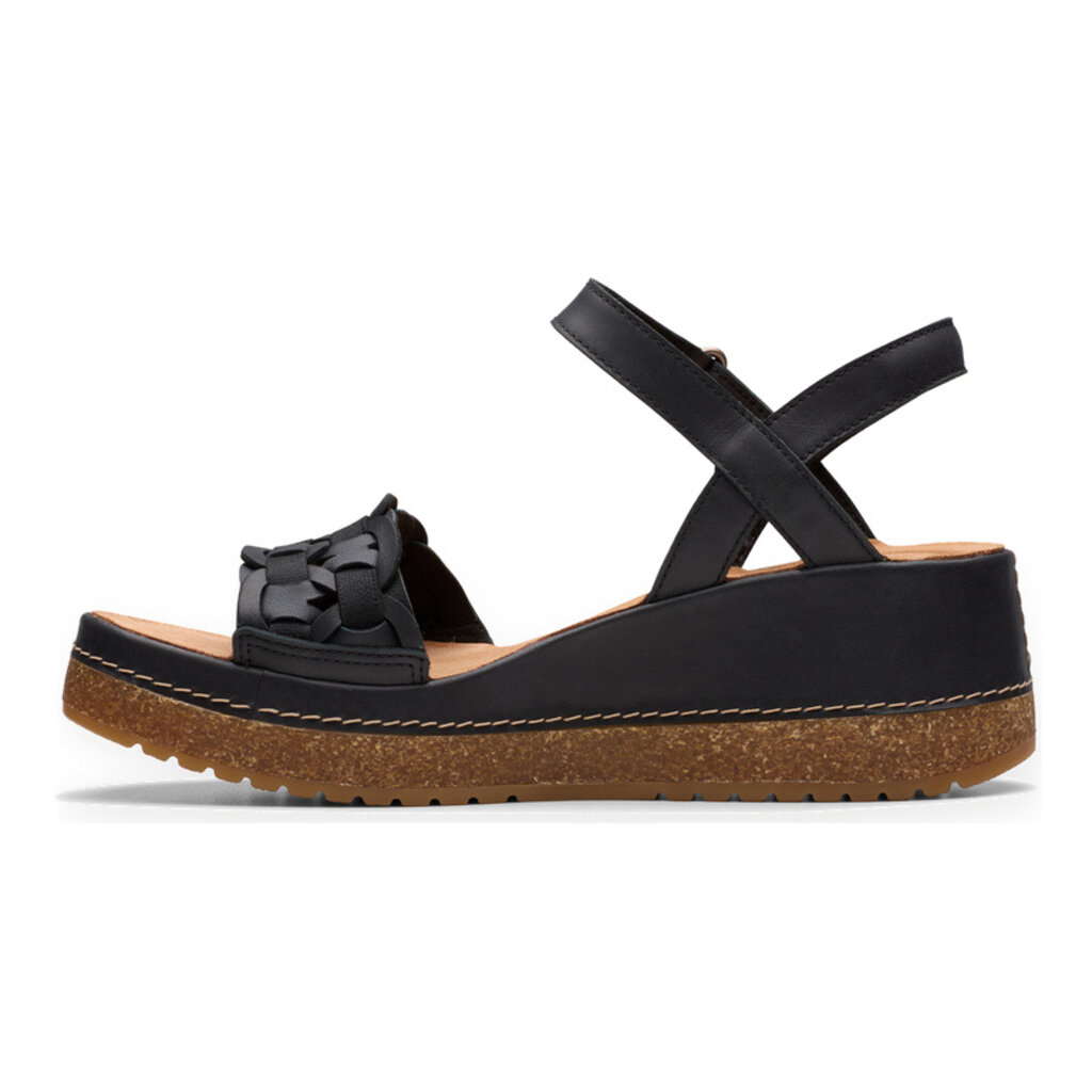 CLARKS WOMEN'S KASSANDA BAR  LEATHER-BLACK | BEND SHOE CO