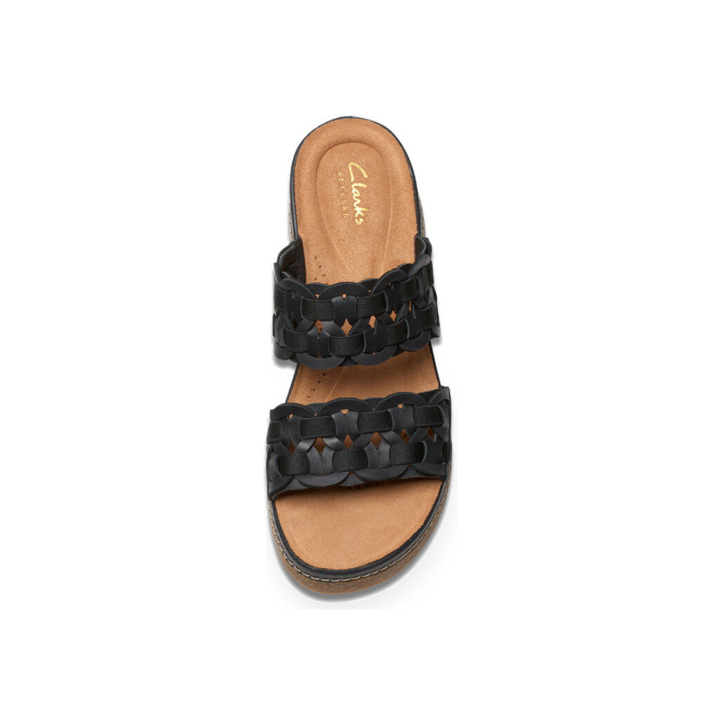 CLARKS WOMEN'S KASSANDA MULE-BLACK COMBI | BEND SHOE CO