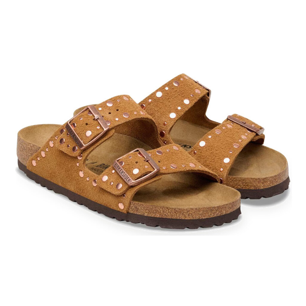 BIRKENSTOCK ARIZONA RIVETS SUEDE-MINK | BEND SHOE CO
