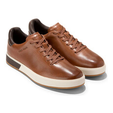 COLE HAAN MEN'S GRANDPRO ANGLEACE SNEAKER-BRITISH TAN/DARK CHOCOLATE/IVORY