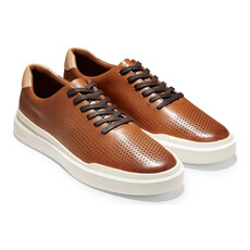 COLE HAAN MEN'S GRANDPRO RALLY LASER CUT SNEAKER BRITISH TAN/IVORY