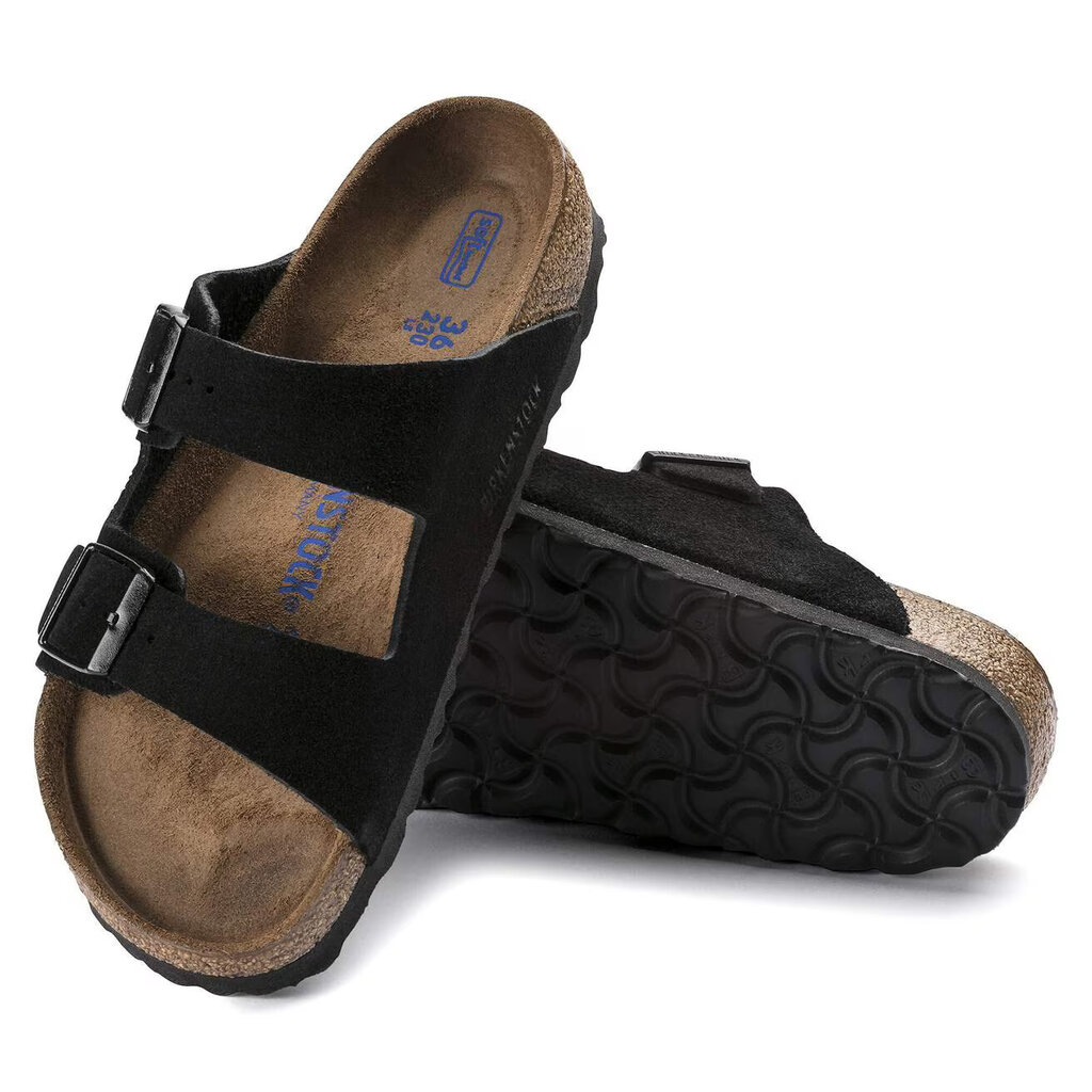 BIRKENSTOCK ARIZONA SOFT FOOTBED SUEDE LEATHER-BLACK SUEDE | BEND SHOE CO