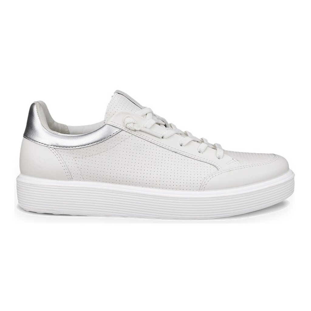 ECCO WOMEN'S SOFT 60 SNEAKER-WHITE/PURE SILVER | BEND SHOE CO