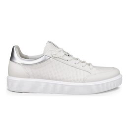 ECCO WOMEN'S SOFT 60 SNEAKER-WHITE/WHITE/PURE SILVER