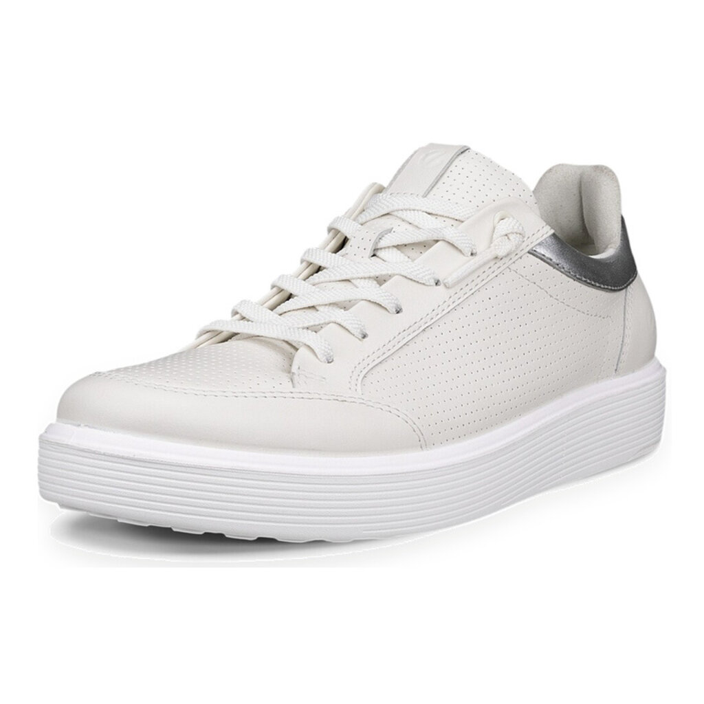 ECCO WOMEN'S SOFT 60 SNEAKER-WHITE/PURE SILVER | BEND SHOE CO
