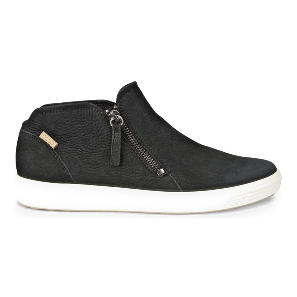 ECCO WOMEN'S SOFT 7 SIDE ZIP BOOTIE-BLACK | BEND SHOE CO