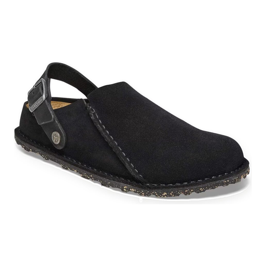 BIRKENSTOCK LUTRY SUEDE BLACK | BEND SHOE CO