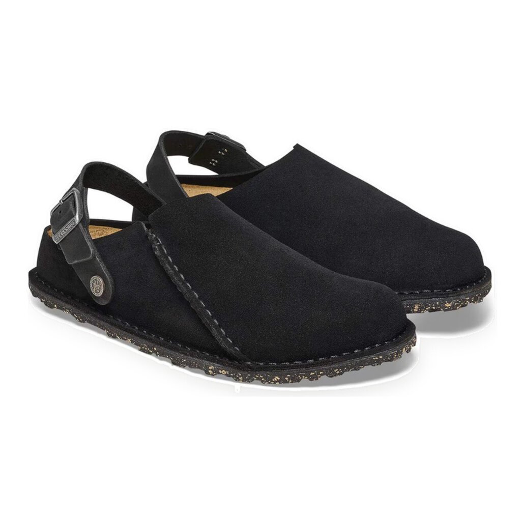 BIRKENSTOCK LUTRY SUEDE BLACK | BEND SHOE CO