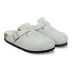 BIRKENSTOCK BOSTON SOFT FOOTBED SUEDE-PURE SAGE | BEND SHOE CO