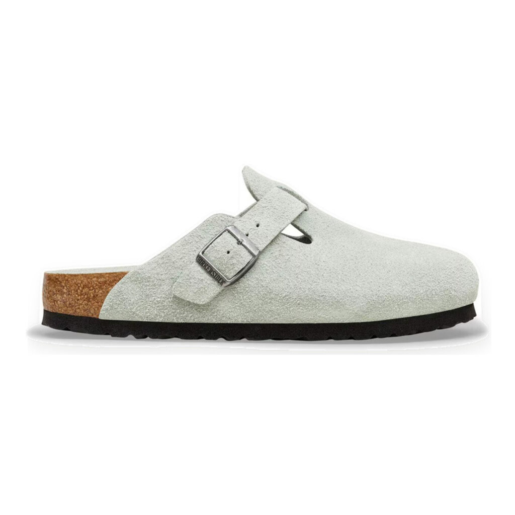 BIRKENSTOCK BOSTON SOFT FOOTBED SUEDE-PURE SAGE | BEND SHOE CO