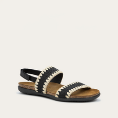 NAOT WOMEN'S DYLAN STRETCH-BLACK LEATHER/IVORY