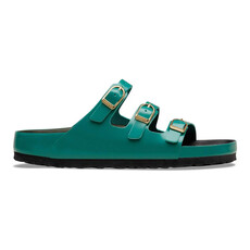 BIRKENSTOCK FLORIDA EXQUISITE D BUCKLE HIGH SHINE LEATHER-DARK TEAL | BEND SHOE CO