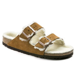BIRKENSTOCK ARIZONA SHEARLING SUEDE LEATHER-MINK