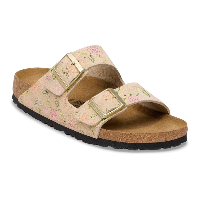 BIRKENSTOCK ARIZONA FLOWERS SUEDE-SANDCASTLE