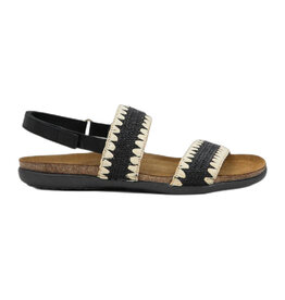 NAOT WOMEN'S DYLAN STRETCH-BLACK LEATHER/IVORY