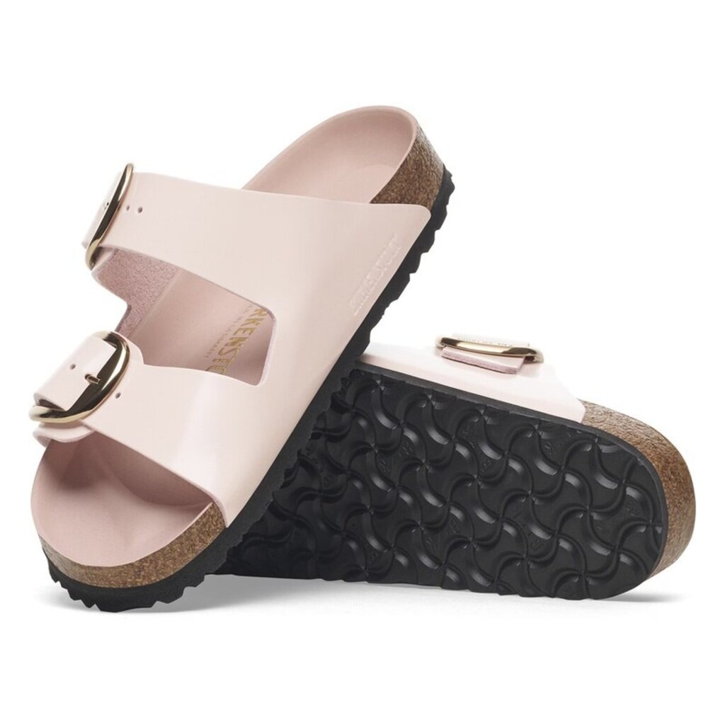 BIRKENSTOCK ARIZONA BIG BUCKLE HIGH SHINE LEATHER-LIGHT ROSE | BEND SHOE CO