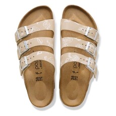 BIRKENSTOCK FLORIDA III FLEX PLATFORM FLOWERS NUBUCK-OYSTER | BEND SHOE CO