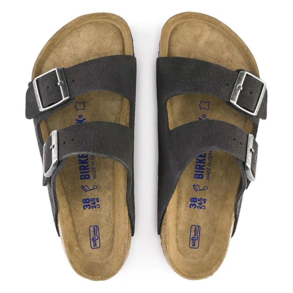 BIRKENSTOCK ARIZONA SOFT FOOTBED SUEDE LEATHER-VELVET GRAY | BEND SHOE CO