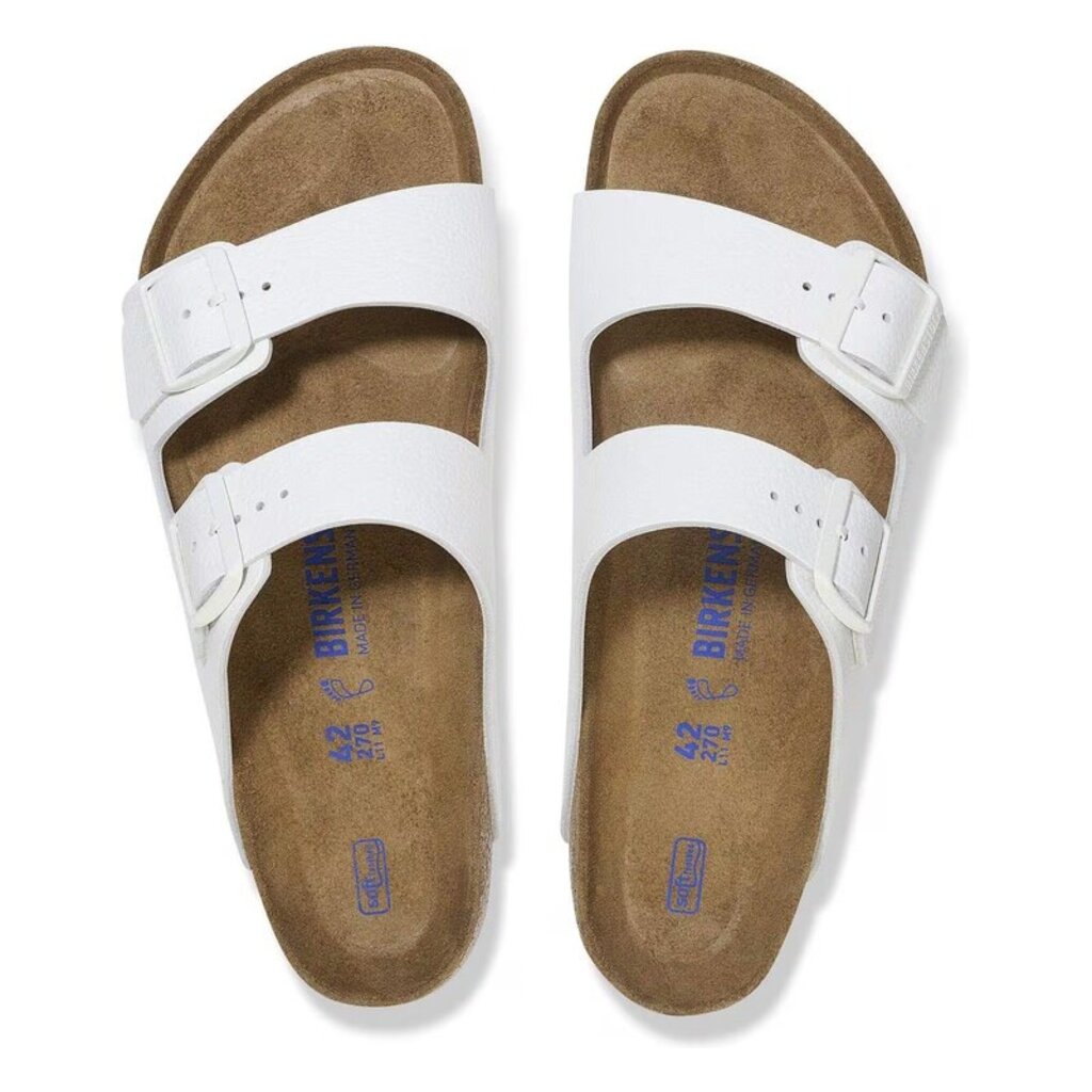 BIRKENSTOCK ARIZONA SOFT FOOTBED WHITE LEATHER | BEND SHOE CO