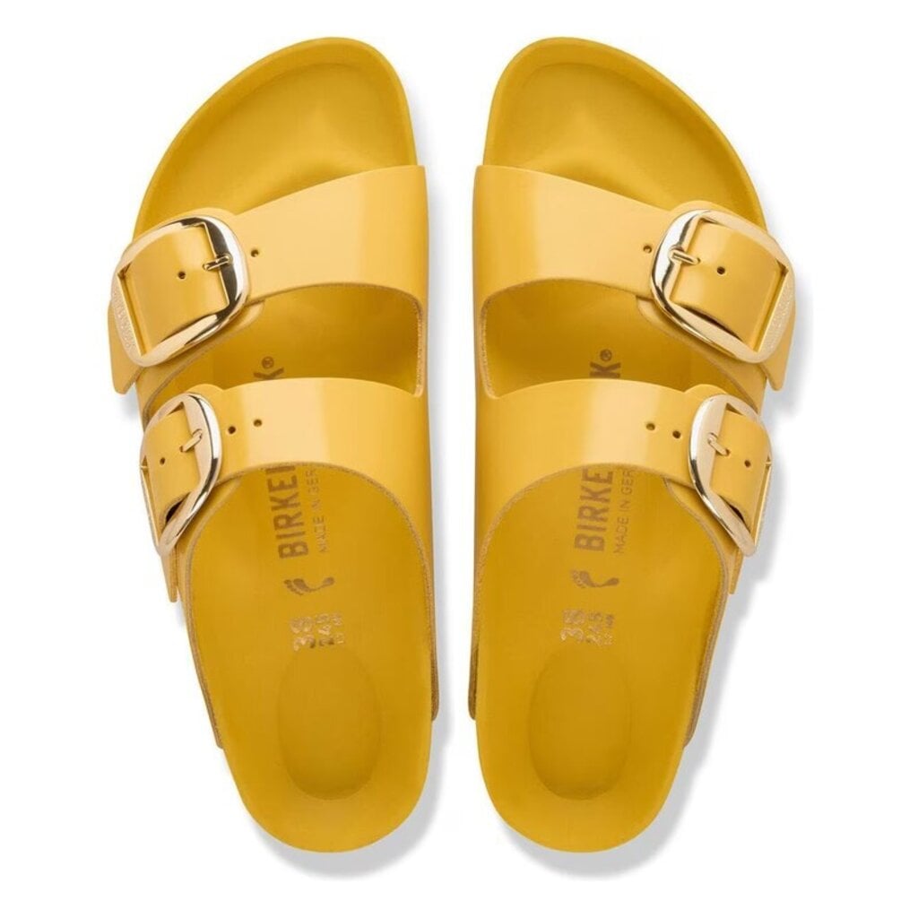 BIRKENSTOCK ARIZONA BIG BUCKLE HIGH SHINE LEATHER-OCHRE | BEND SHOE CO