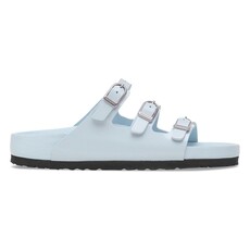 BIRKENSTOCK FLORIDA EXQUISITE BUCKLE HIGH SHINE LEATHER-BABY BLUE | BEND SHOE CO