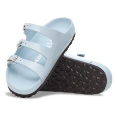 BIRKENSTOCK FLORIDA EXQUISITE BUCKLE HIGH SHINE LEATHER-BABY BLUE | BEND SHOE CO