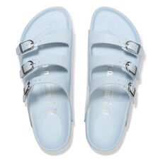 BIRKENSTOCK FLORIDA EXQUISITE BUCKLE HIGH SHINE LEATHER-BABY BLUE | BEND SHOE CO