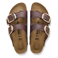BIRKENSTOCK ARIZONA BIG BUCKLE CARAFE TEXTILE-RAFFIA | BEND SHOE CO