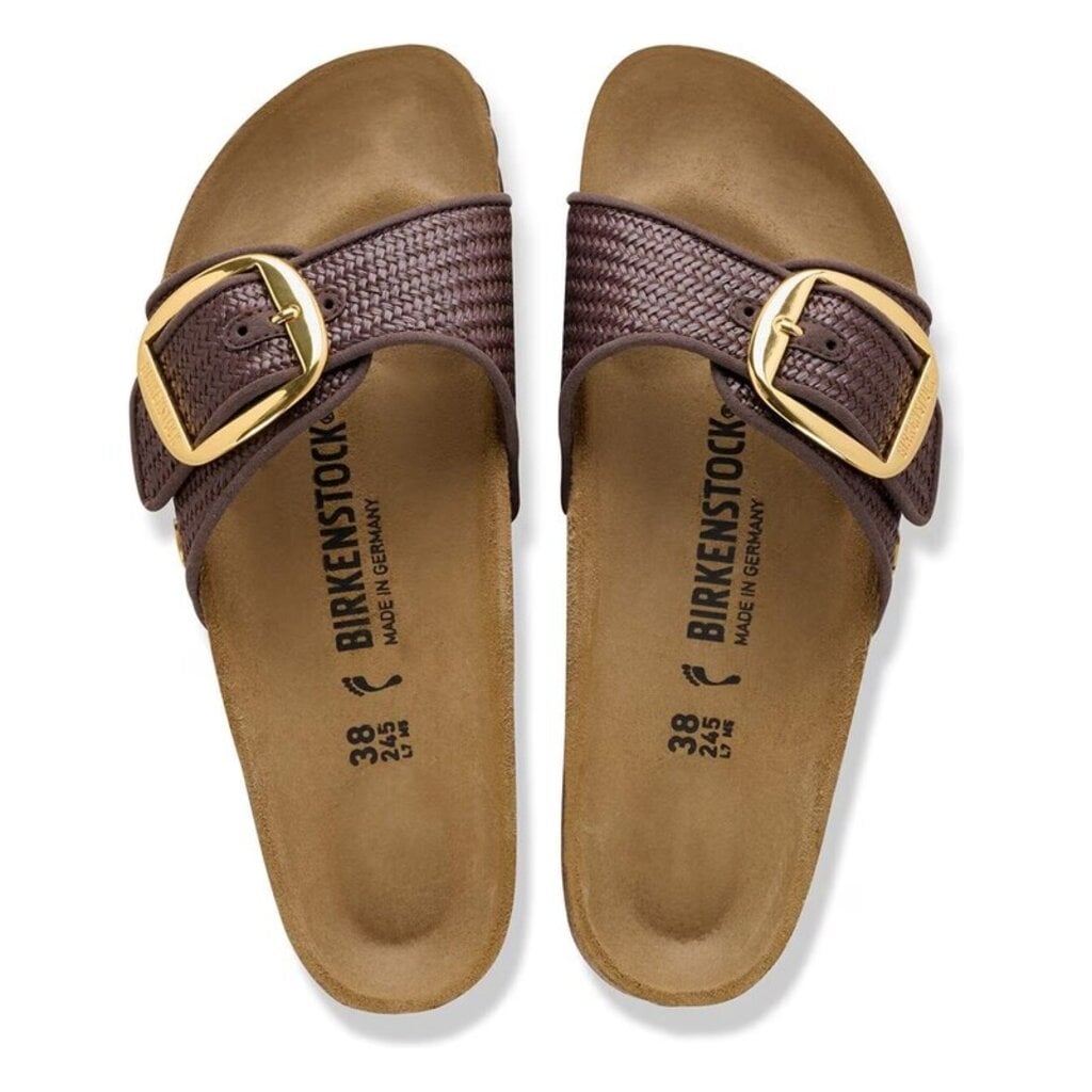 BIRKENSTOCK MADRID BIG BUCKLE CARAFE TEXTILE-RAFFIA | BEND SHOE CO