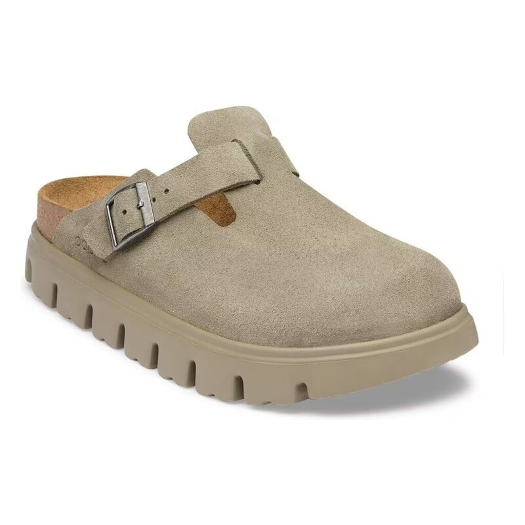 BIRKENSTOCK BOSTON CHUNKY SUEDE-TAUPE | BEND SHOE CO