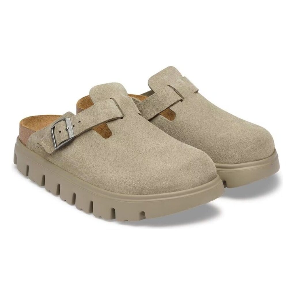 BIRKENSTOCK BOSTON CHUNKY SUEDE-TAUPE | BEND SHOE CO