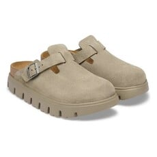 BIRKENSTOCK BOSTON CHUNKY SUEDE-TAUPE | BEND SHOE CO