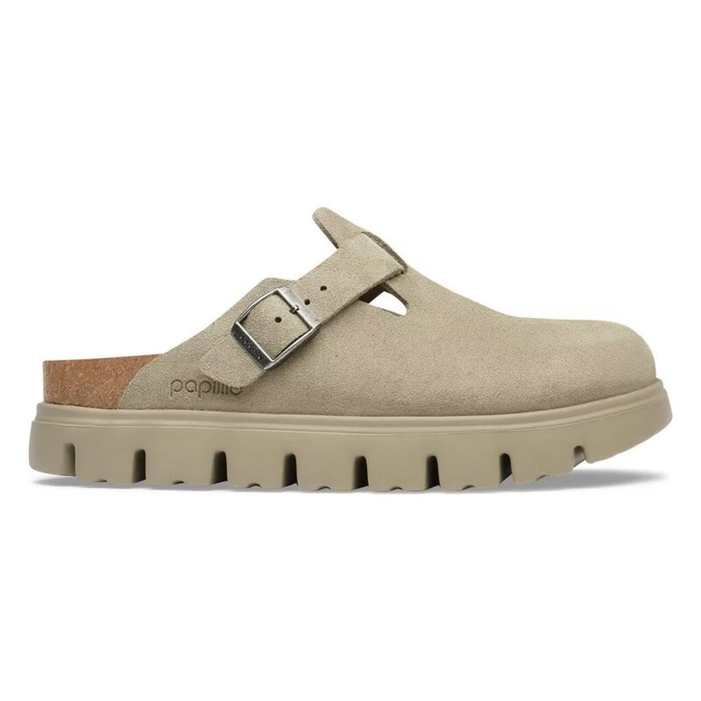 BIRKENSTOCK BOSTON CHUNKY SUEDE-TAUPE | BEND SHOE CO
