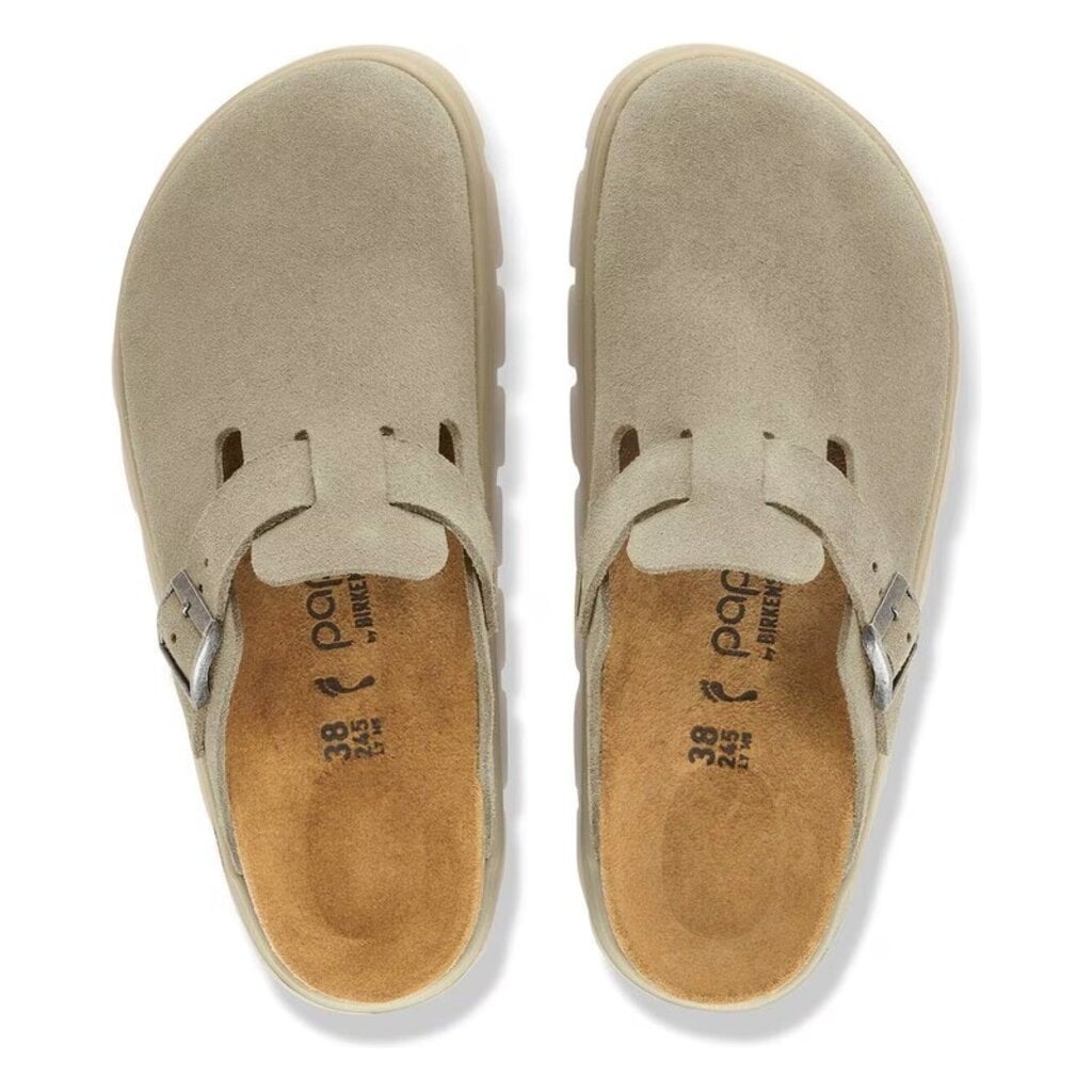 BIRKENSTOCK BOSTON CHUNKY SUEDE-TAUPE | BEND SHOE CO