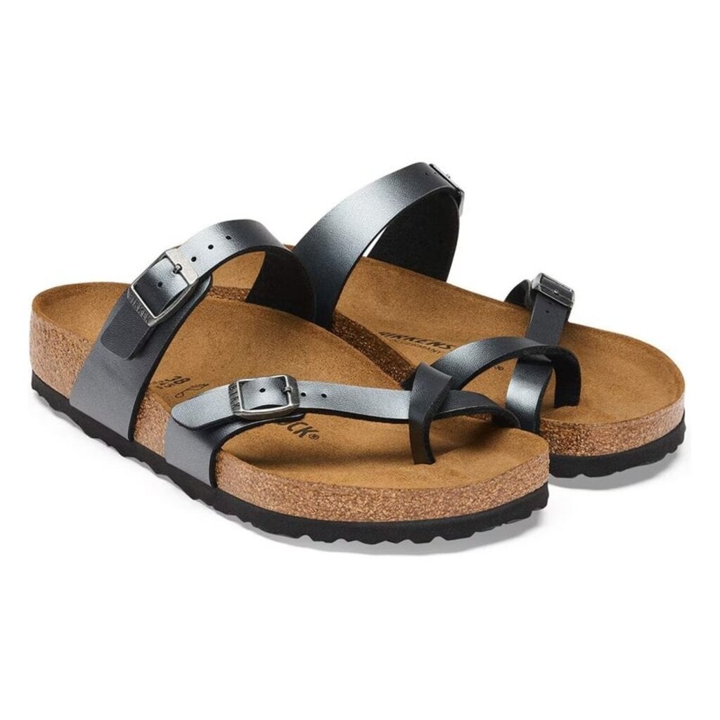 BIRKENSTOCK MAYARI BIRKO-FLOR-METALLIC BLACK | BEND SHOE CO