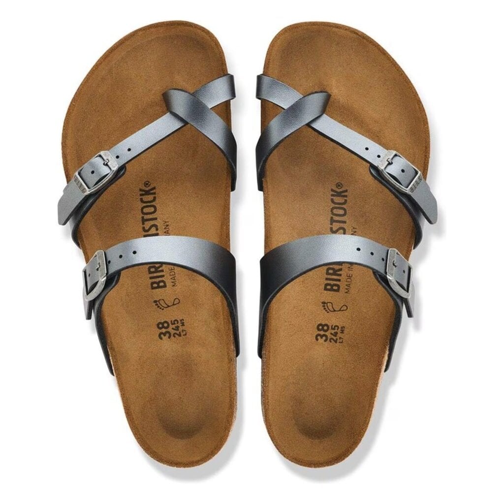 BIRKENSTOCK MAYARI BIRKO-FLOR-METALLIC BLACK | BEND SHOE CO