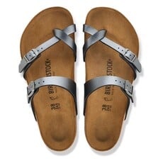 BIRKENSTOCK MAYARI BIRKO-FLOR-METALLIC BLACK | BEND SHOE CO