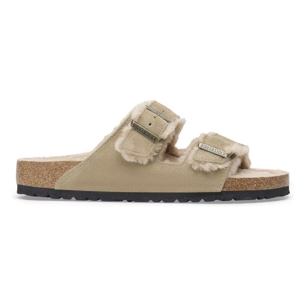 BIRKENSTOCK ARIZONA SHEARLING SUEDE LEATHER-TAUPE | BEND SHOE CO