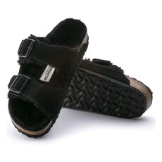 BIRKENSTOCK ARIZONA SHEARLING SUEDE LEATHER-BLACK | BEND SHOE CO