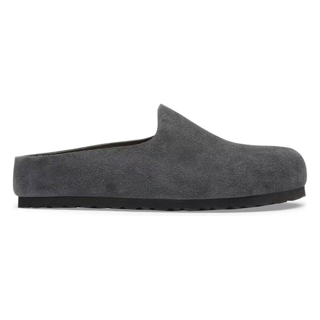 BIRKENSTOCK AMSTERDAM WRAPPED SUEDE-CHARCOAL | BEND SHOE CO