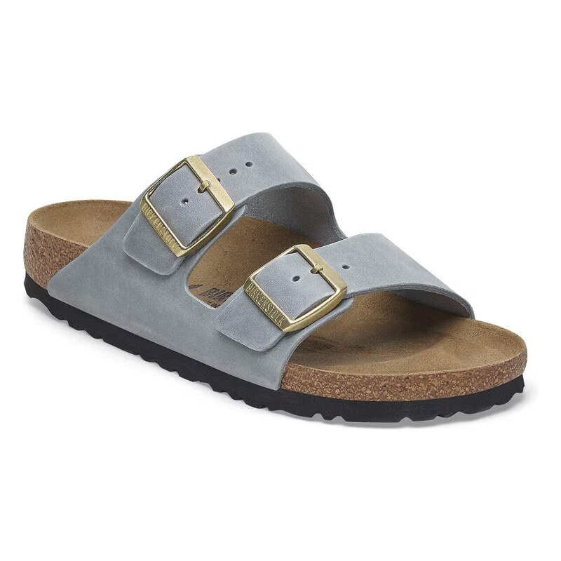 BIRKENSTOCK ARIZONA OILED LEATHER-BASALT GRAY
