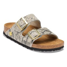 BIRKENSTOCK ARIZONA SUEDE-SNAKE PRINT OYSTER | BEND SHOE CO