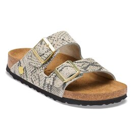 BIRKENSTOCK ARIZONA SUEDE-SNAKE PRINT OYSTER