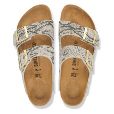 BIRKENSTOCK ARIZONA SUEDE-SNAKE PRINT OYSTER | BEND SHOE CO
