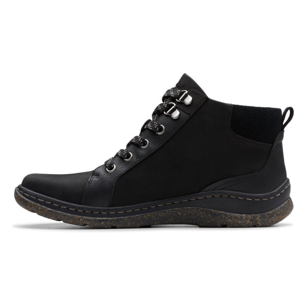CLARKS WOMEN'S ORLENE TOP WATERPROOF NUBUC-BLACK | BEND SHOE CO