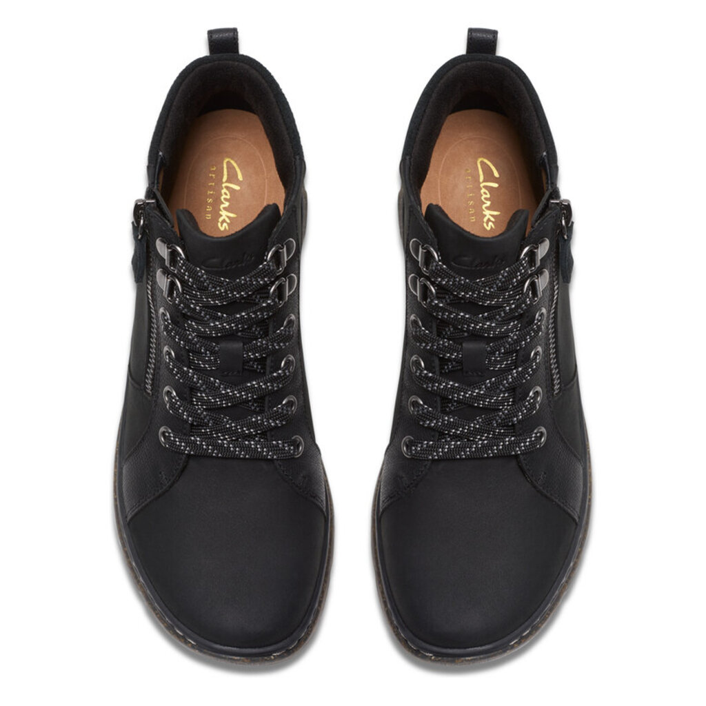 CLARKS WOMEN'S ORLENE TOP WATERPROOF NUBUC-BLACK | BEND SHOE CO