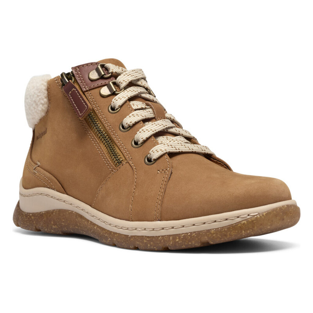 CLARKS WOMEN'S ORLENE TOP WATERPROOF SUEDE-TAN | BEND SHOE CO